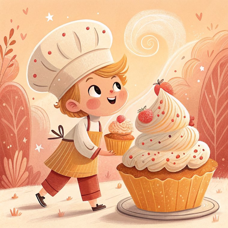 A child starring as the hero baker in their own story