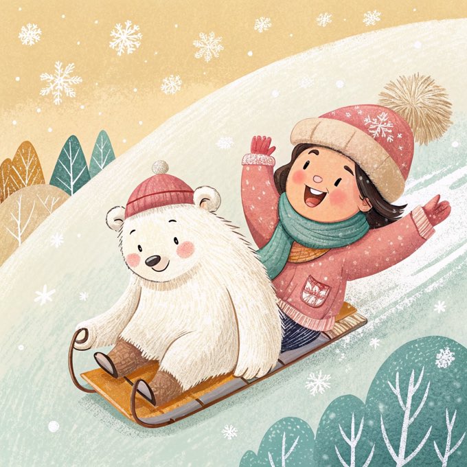 A snow-day sled run